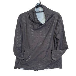Fabletics Womens Grey Perforated Long Sleeved Pullover Shell Jacket Siz